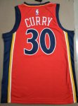 NBA 30 Curry Warriors Maillot Retro Rouge imprimé